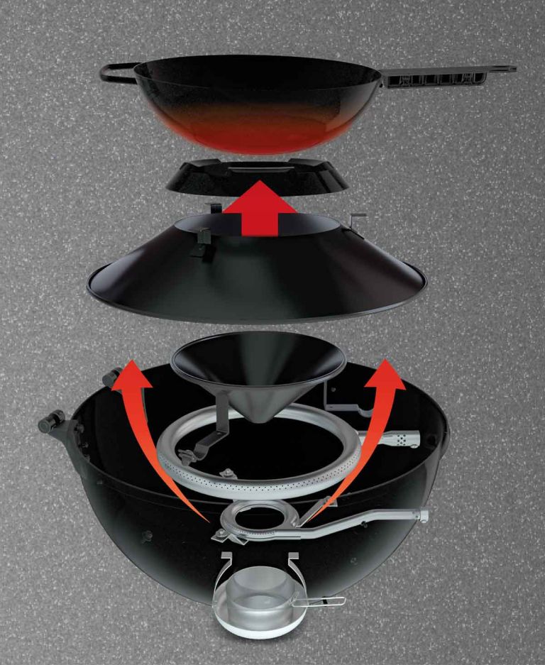 Position volcan système de trémie Easy Flip barbecues à gaz Outdoorchef