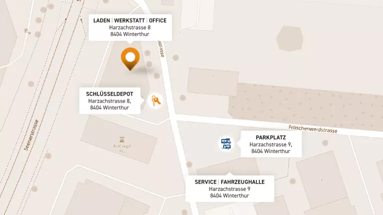Standort Schlüsseldepot und Parkplätze SELZAM AG